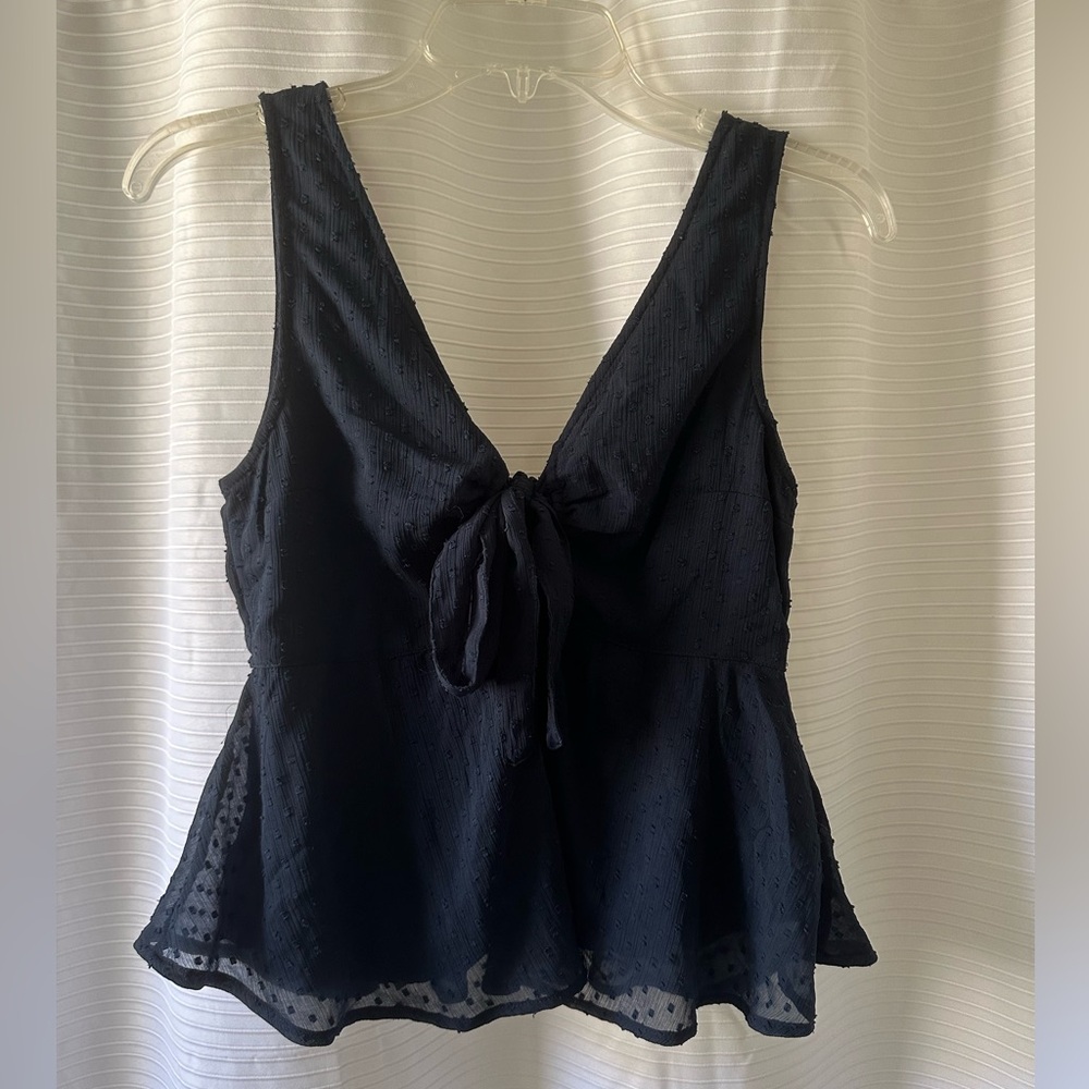 Abercrombie & Fitch Black Tie-Front Tank Top